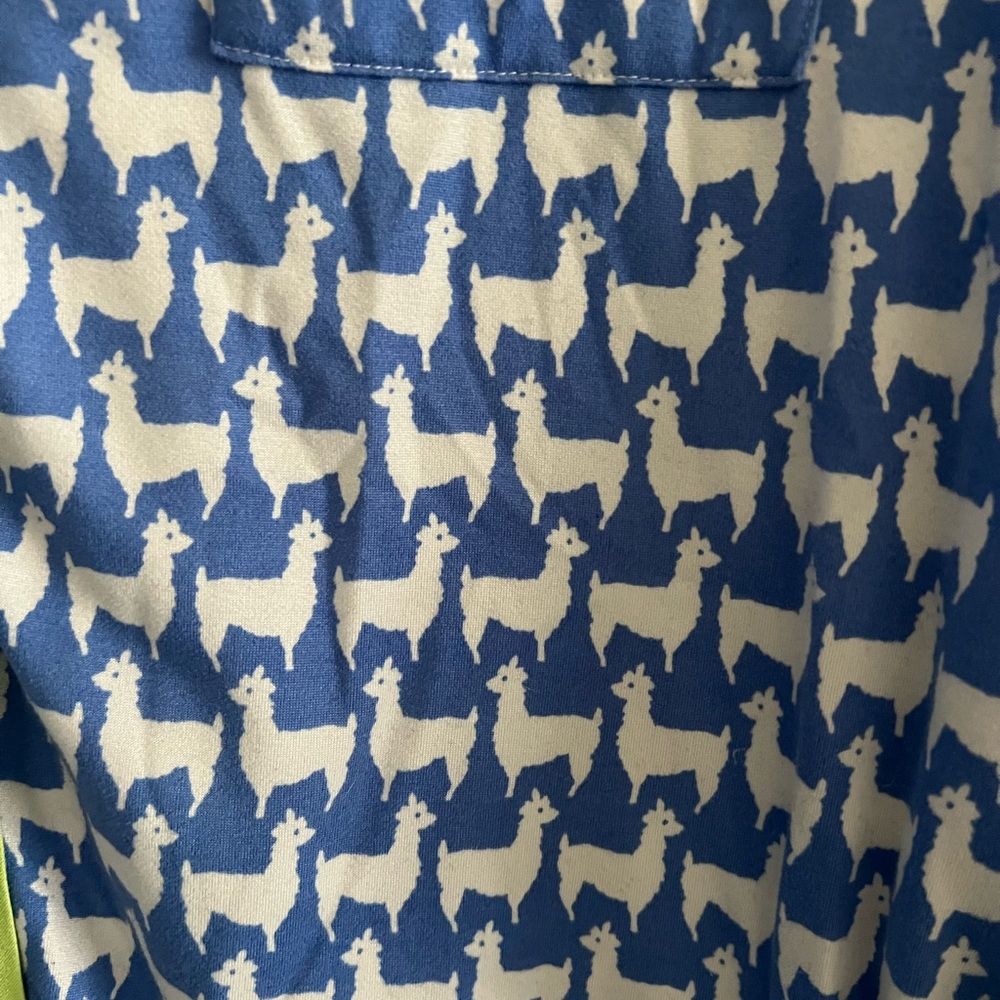 kate spade Blue & White Dog Silhouette Pajama Set with Lime Trim - Picture 2 of 3